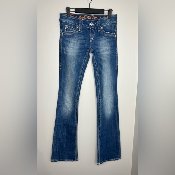 Rock Revival Denim - ROCK REVIVAL - RAQUEL boot - size 25 - Great condition! Unique flat pocket.